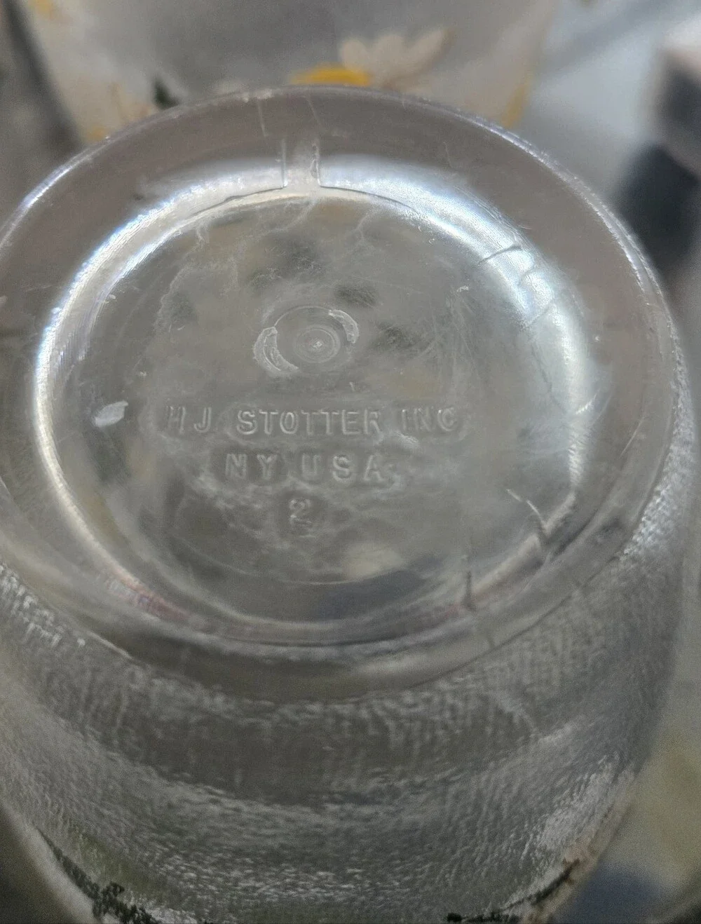 Vintage H.J. Stotter Daisy Frosted Acrylic Juice Cups Set of 6
